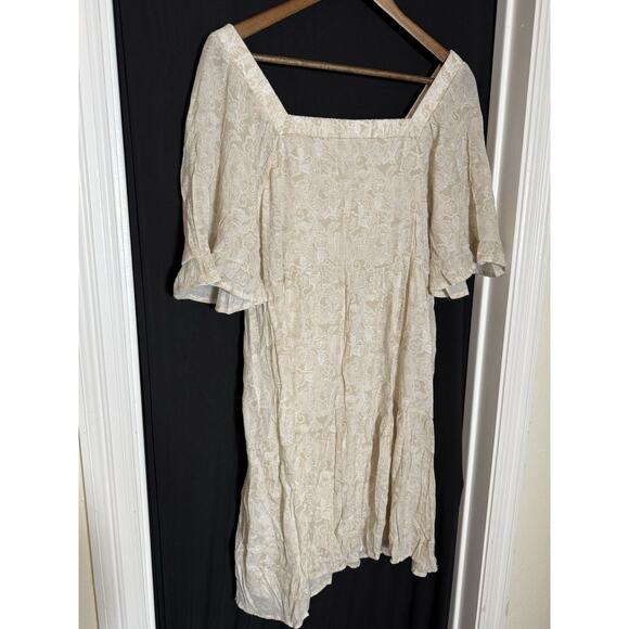 Naif Women Small Dress Boho Peasant Tan Paisley Lined Cottage Core Light‎ Beachy - Picture 9 of 9